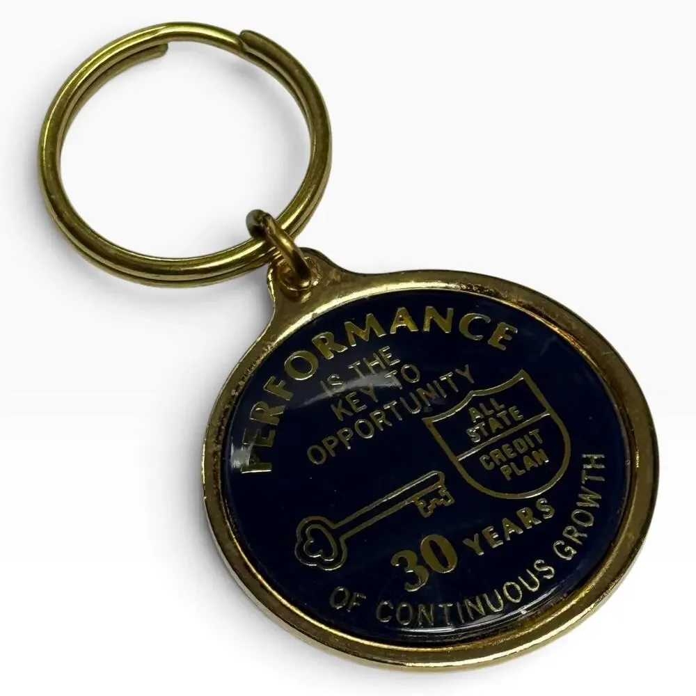 Allstate Enameled Key Ring Performance is the Key Vintage Chain